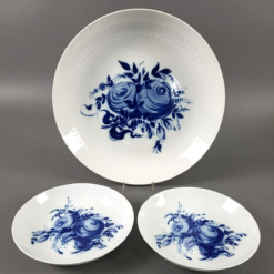 3 Rosenthal Romanze blaue Rose Suppenteller